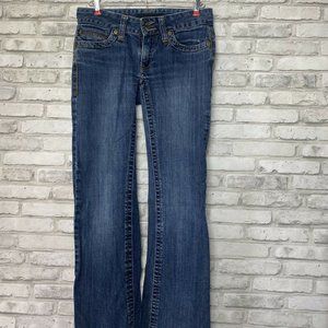 Vintage Women's 0 Calvin Klein 5 Pocket Classic Double Stone Wash Blue Jeans